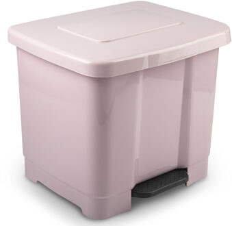 Forte Plastics Plasticforte Pedaalemmer - 2-vaks - roze - 35 liter - 43 x 38 cm - Pedaalemmers