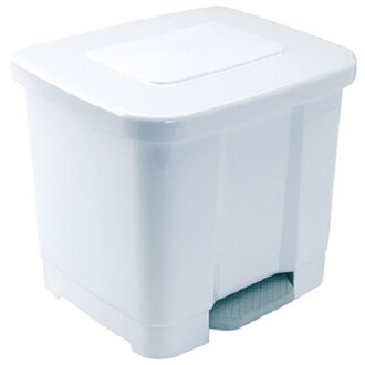 Forte Plastics Plasticforte Pedaalemmer - 2-vaks - wit - 35 liter - 43 x 38 cm - Pedaalemmers