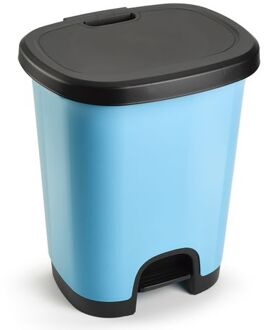 Forte Plastics PlasticForte Pedaalemmer - kunststof - zwart-blauw - 18 liter - Pedaalemmers