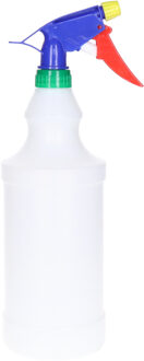 Forte Plastics Plasticforte Plantenspuit met een inhoud van 1000 ml - mat wit - verstuiver kop multi kleuren - 30 cm - Plantenspuiten Multikleur