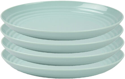 Forte Plastics PlasticForte Rond bord/camping bord - 4x - D22 cm - mintgroen - kunststof - Dinerborden