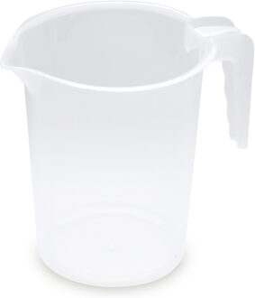 Forte Plastics Plasticforte schenkkan/maatbeker - transparant plastic - 1,2 liter - Maatbekers