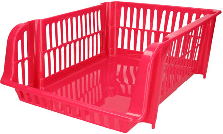 Forte Plastics Plasticforte Stapelbare opbergmand - Roze - 16L - kunststof - 38 x 28 x 15 cm - Opbergmanden