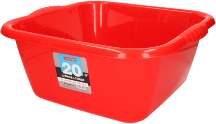 Forte Plastics Plasticforte teiltje/afwasbak - plastic - 20L - 46x42x20cm - Rood - Afwasbak