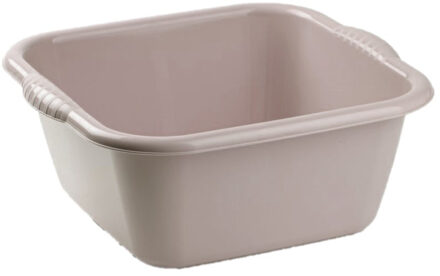 Forte Plastics Plasticforte teiltje/afwasbak - vierkant - kunststof - 10 liter - 36 x 34 x 15 cm - Taupe - Afwasbak