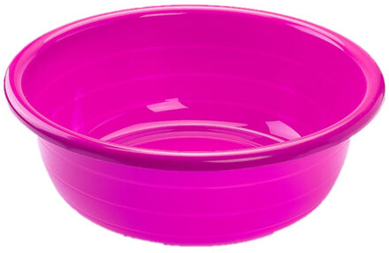 Forte Plastics Set van 2x stuks grote kunststof teiltje/afwasbak rond 20 liter roze - Afwasbak