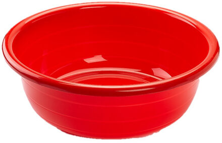 Forte Plastics Set van 2x stuks grote kunststof teiltje/afwasbak rond 30 liter rood - Afwasbak