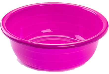 Forte Plastics Set van 2x stuks grote kunststof teiltje/afwasbak rond 30 liter roze - Afwasbak