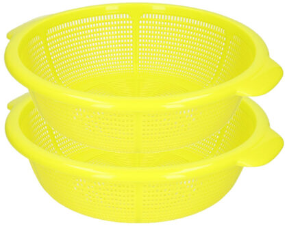 Forte Plastics set van 2x stuks kunststof keuken vergiet van 31 x 9.5 cm groen