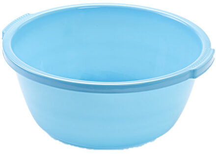 Forte Plastics Set van 2x stuks kunststof teiltje/afwasbak rond 10 liter blauw - Afwasbak