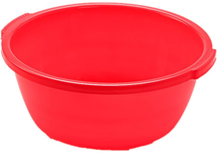 Forte Plastics Set van 2x stuks kunststof teiltje/afwasbak rond 10 liter rood - Afwasbak