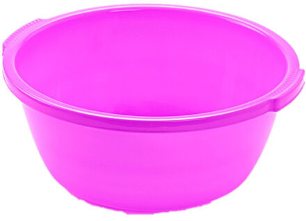 Forte Plastics Set van 2x stuks kunststof teiltje/afwasbak rond 10 liter roze - Afwasbak