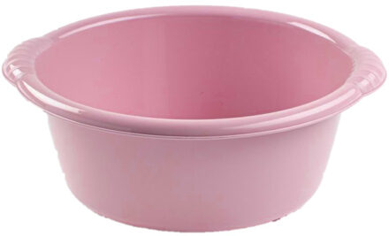 Forte Plastics Set van 2x stuks kunststof teiltjes/afwasbakken rond 15 liter oud roze - Afwasbak