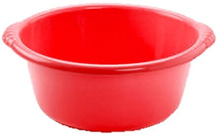 Forte Plastics Set van 2x stuks kunststof teiltjes/afwasbakken rond 20 liter rood - Afwasbak