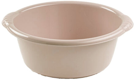 Forte Plastics Set Van 2x Stuks Kunststof Teiltjes/afwasbakken Rond 25 Liter Taupe - Afwasbak