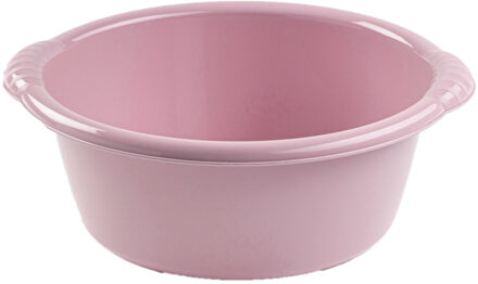 Forte Plastics Set van 2x stuks kunststof teiltjes/afwasbakken rond 6 liter oud roze - Afwasbak