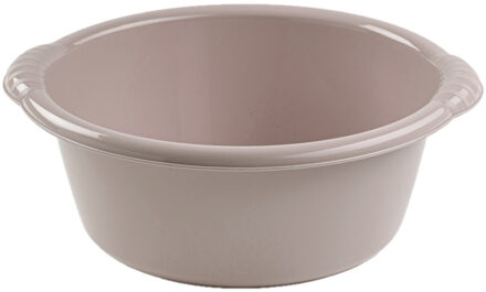 Forte Plastics Set van 2x stuks kunststof teiltjes/afwasbakken rond 6 liter taupe - Afwasbak