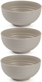 Forte Plastics Set van 6x kommetjes/schaaltjes - Dessert/ontbijt - Kunststof - D13 cm - Taupe - Kommetjes