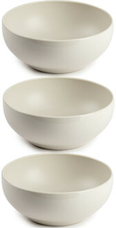 Forte Plastics Set van 6x kommetjes/schaaltjes - Dessert/ontbijt - Kunststof - D16 cm - Beige - Kommetjes