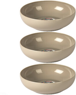 Forte Plastics Set van 6x kommetjes/schaaltjes - Dessert/ontbijt - Kunststof - D20 cm - Taupe - Kommetjes
