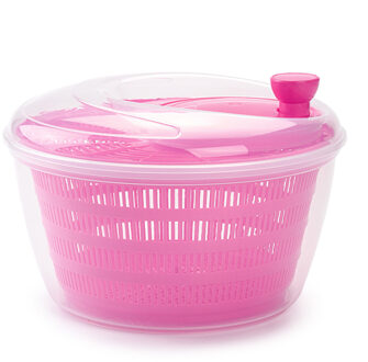 Forte Plastics Slacentrifuge voor keuken - kunststof - fuchsia roze - 4 liter - 25 cm diameter - Handige artikelen - Slacentrifuge