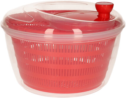 Forte Plastics Slacentrifuge voor keuken - kunststof - rood - 4 liter - 25 cm diameter - Handige artikelen - Slacentrifuge