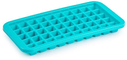 Forte Plastics Tray met Cocktail ijsblokjes/ijsklontjes vormen 50 vakjes kunststof blauw - IJsblokjesvormen