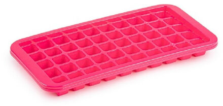 Forte Plastics Tray met Cocktail ijsblokjes/ijsklontjes vormen 50 vakjes kunststof roze - IJsblokjesvormen