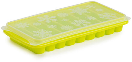 Forte Plastics Tray met Flessenhals ijsblokjes/ijsklontjes staafjes vormpjes 10 vakjes kunststof groen - IJsblokjesvormen