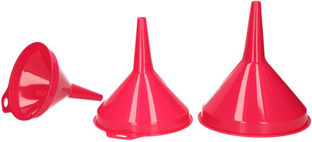 Forte Plastics Vloeistof trechters set fuchsia roze 3-delig groot - Trechters