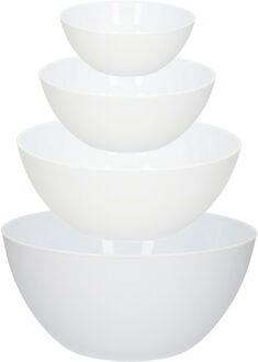Forte Plastics Voedsel serveer schalen set - 10x stuks - kunststof - wit