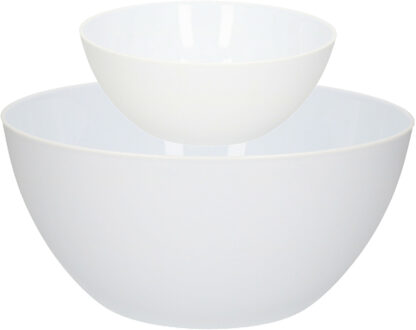 Forte Plastics Voedsel serveer schalen set - 8x stuks - kunststof - wit