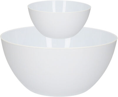 Forte Plastics Voedsel serveer schalen set - 8x stuks - kunststof - wit