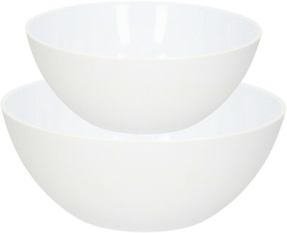 Forte Plastics Voedsel serveer schalen set - 8x stuks - kunststof - wit