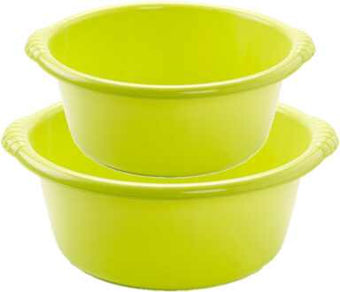 Forte Plastics Voordeelset multi-functionele kunststof teiltjes groen in 2-formaten