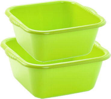 Forte Plastics Voordeelset multi-functionele kunststof teiltjes groen in 2x formaten