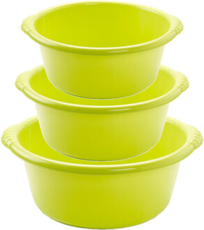 Forte Plastics Voordeelset multi-functionele kunststof teiltjes groen in 3-formaten