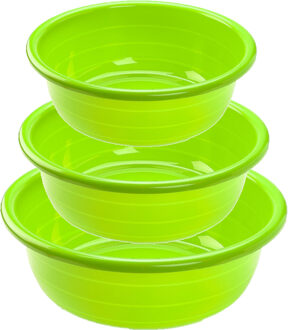 Forte Plastics Voordeelset multi-functionele kunststof teiltjes groen in 3-formaten