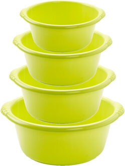 Forte Plastics Voordeelset multi-functionele kunststof teiltjes groen in 4-formaten