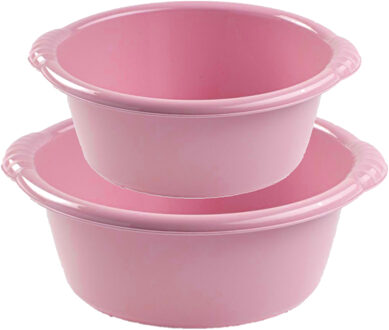 Forte Plastics Voordeelset multi-functionele kunststof teiltjes oud roze in 2-formaten