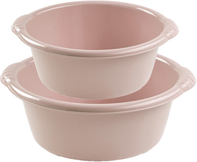 Forte Plastics Voordeelset multi-functionele kunststof teiltjes taupe in 2-formaten