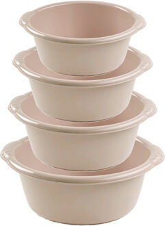 Forte Plastics Voordeelset multi-functionele kunststof teiltjes taupe in 4-formaten