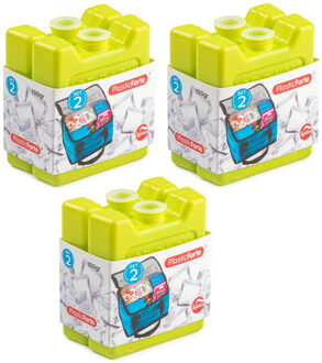 Forte Plastics Voordeelset van 6x stuks kleine koelelementen 7 x 8 cm groen - Koelelementen