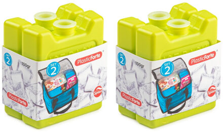 Forte Plastics Voordeelset van 8x stuks kleine koelelementen 7 x 8 cm groen - Koelelementen