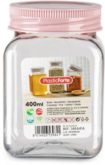 Forte Plastics Voorraadpot/bewaarpot - 400 ml - kunststof - oud roze - B7 x H11 cm - Voorraadpot