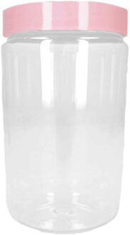 Forte Plastics Voorraadpot/bewaarpot - 450 ml - kunststof - oud roze - B7 x H13 cm - Voorraadpot