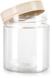 Forte Plastics Voorraadpot/bewaarpot - 600 ml - kunststof - beige - B10 x H12 cm - Voorraadpot