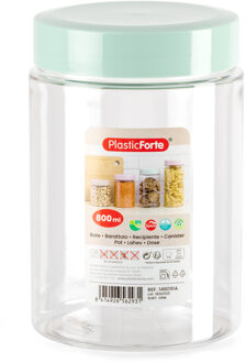 Forte Plastics Voorraadpot/bewaarpot - 800 ml - kunststof - mint groen- B10 x H15 cm - Voorraadpot