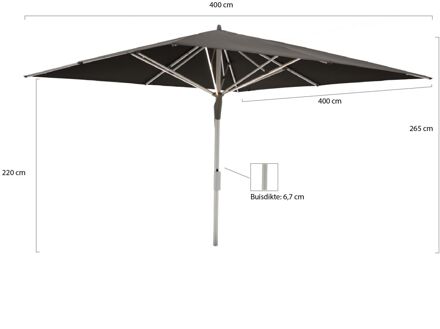 Fortello LED parasol 400x400cm - Laagste prijsgarantie! Zwart