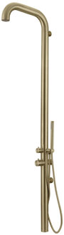FortiFura Buitendouche Fortifura Outdoor Original Wandmodel Met Handdouche Geborsteld Messing